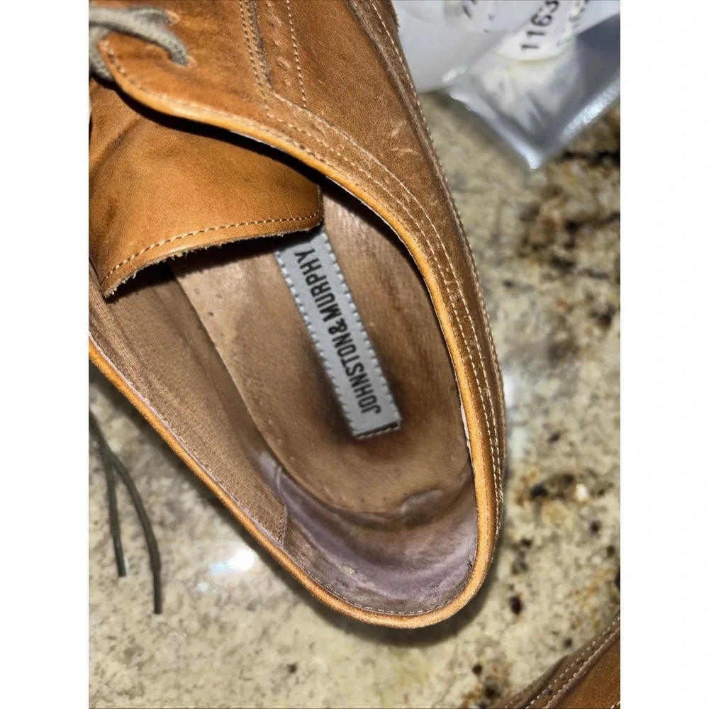 Johnston & Murphy Shoes Tyndall Wingtip Oxford Shoe Brown Leather Men's 12 M